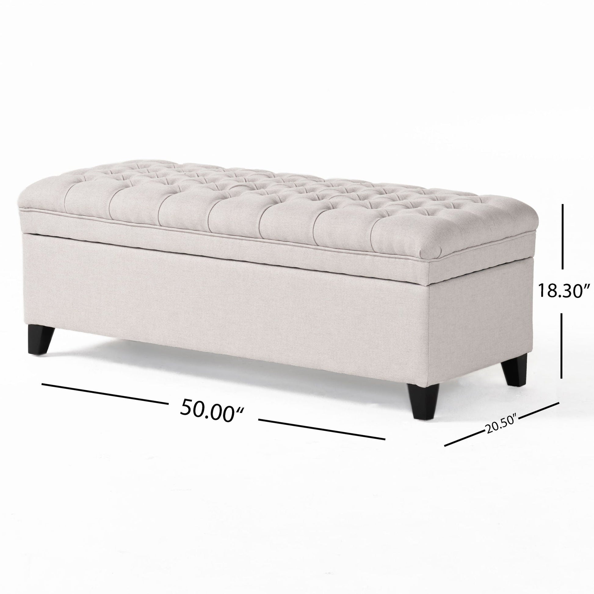 Juliana - Storage Ottoman With Birch Legs Noble House