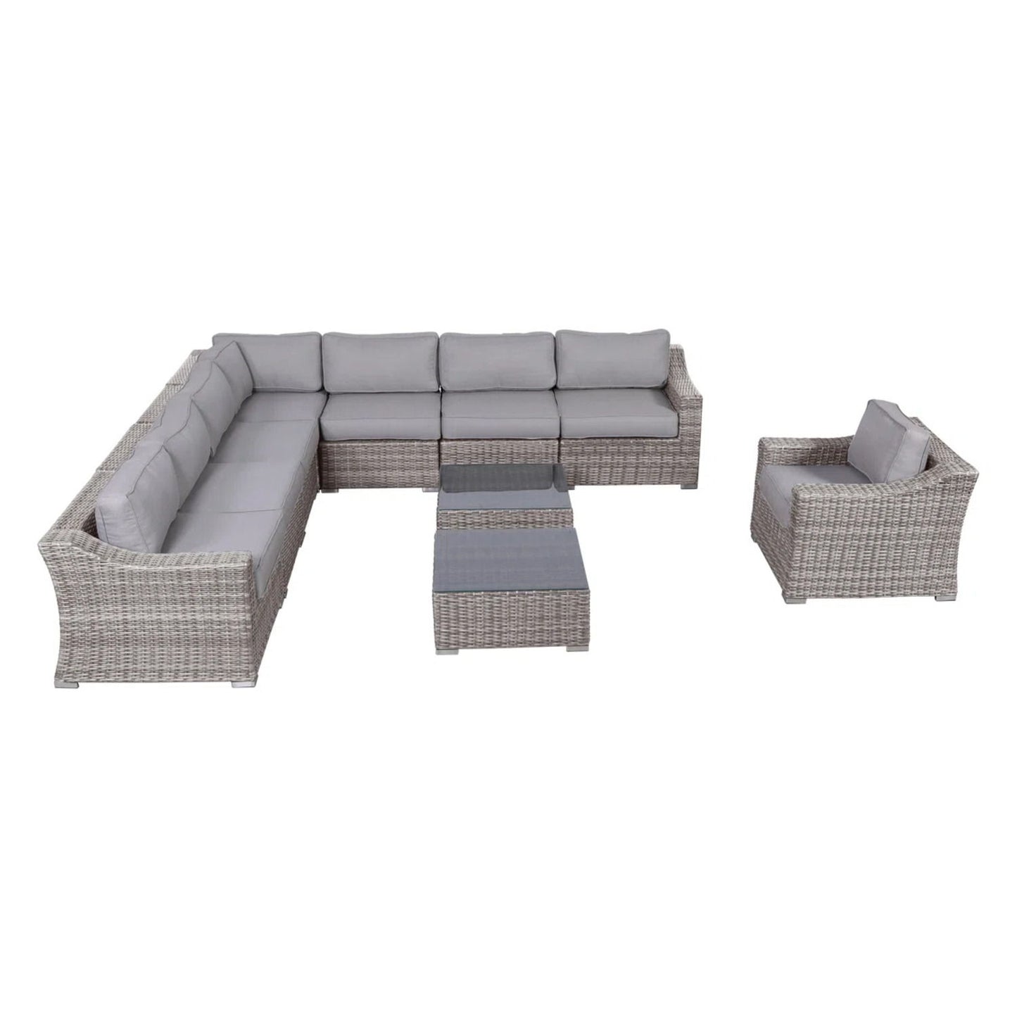 Outdoor Wicker Conversation Set With Cushions, All Weather LSI Patio Furniture