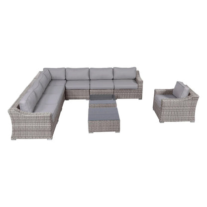 Outdoor Wicker Conversation Set With Cushions, All Weather LSI Patio Furniture