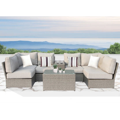 Stylish Modular Wicker Patio Seating Group LSI Patio Furniture