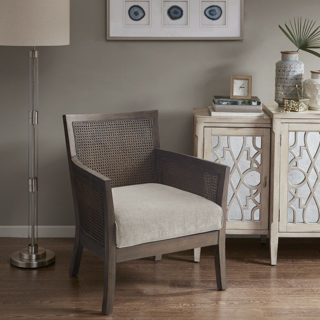 Diedra - Accent Chair - Tan / Espresso Madison Park