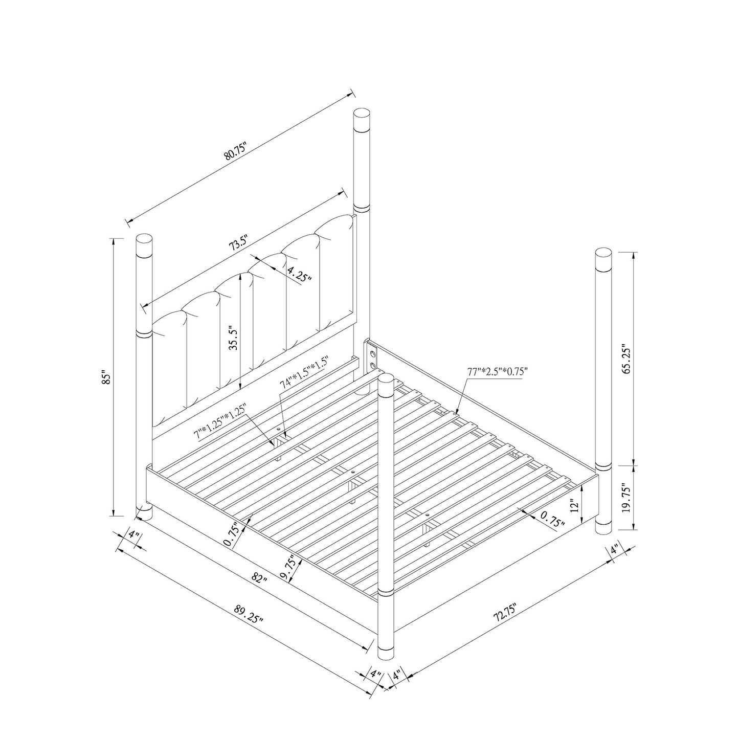 Sarai - Bed With Plush Upholstered Headboard Global Furniture USA