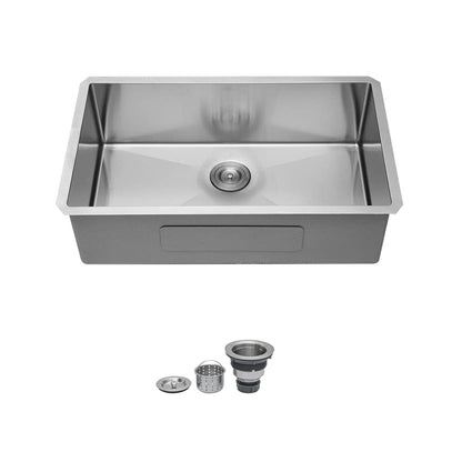 Undermount Stainless Steel Kitchen Sink, Deep Single Bowl Basin Daily Nest
