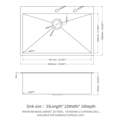Drop In Kitchen Sink, 16 Gauge Stainless Steel, Single Bowl, Topmount Basin Daily Nest