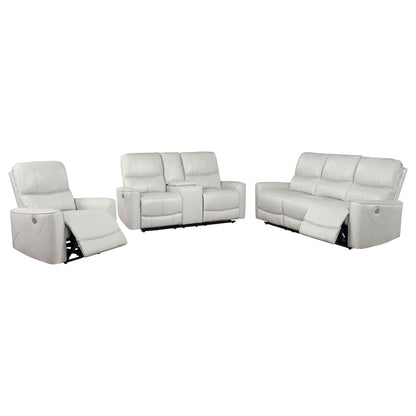 Amberly - 3 Piece Power Reclining Sofa Set - Light Gray Furniture Max