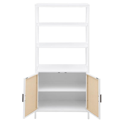 Amherst - 3-Shelf Radio Weave Cane Metal Accent Cabinet Coaster Fine Furniture