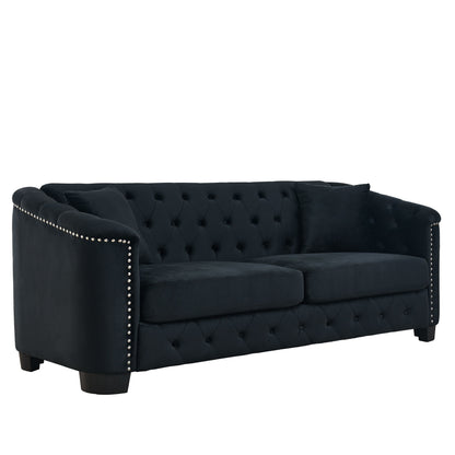 Modern Chesterfield Sofa With Tufted Backrest For Living Room Home Essentials