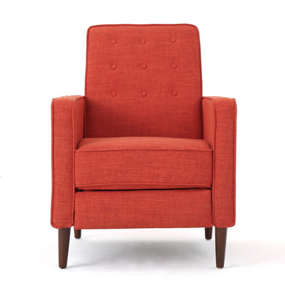 Mid-Century Modern Recliner With Button Tufted Waffle Stitch Noble House