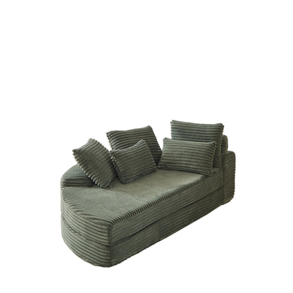 Semi Circular 2 In 1 Sofa Bed With Neck Pillow And Throw Pillows Home Essentials