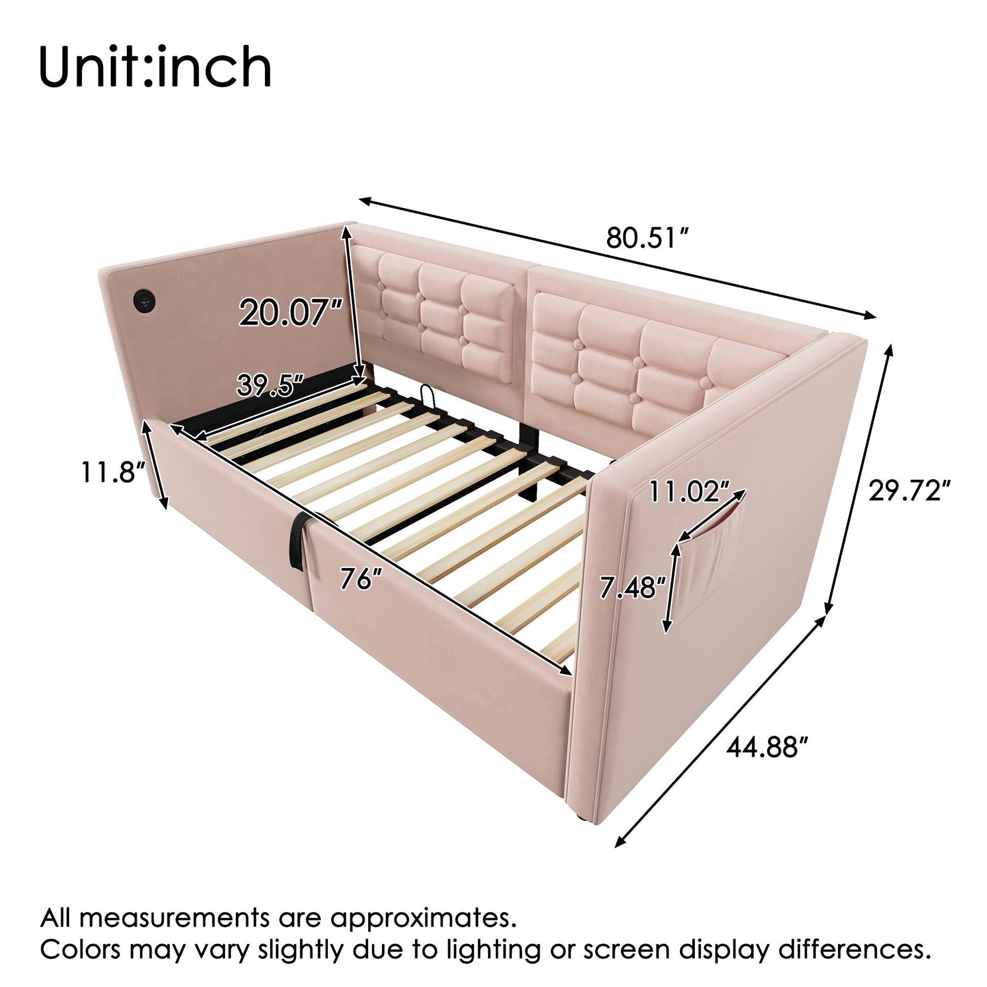 Upholstered Hydraulic Storage Daybed With USB & Type C Charging Artistry At Home