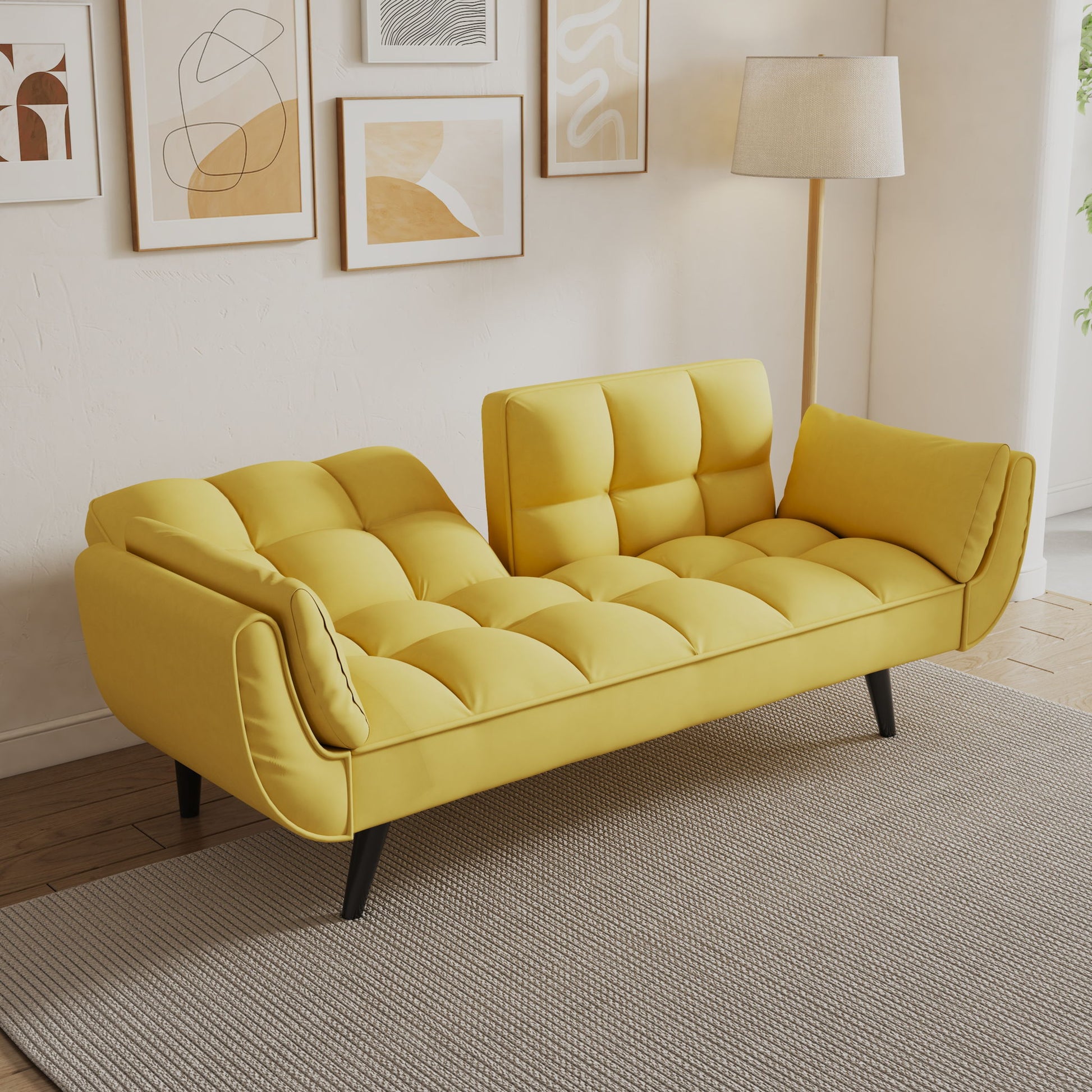 Sofa Soft Two Armrests Throw Pillow Pillow Comfortable Fit Apartment Bedroom Small Space Home Essentials