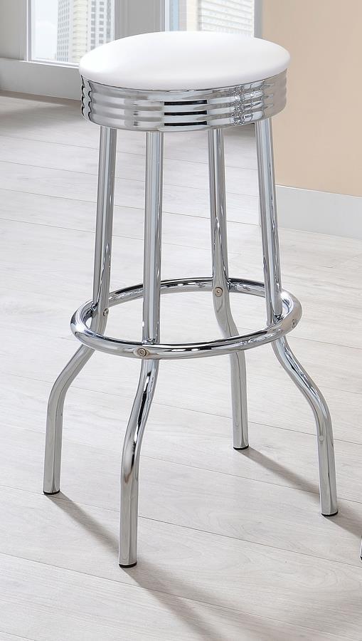 Retro - Upholstered Metal Swivel Bar Stool (Set of 2) CoasterEveryday