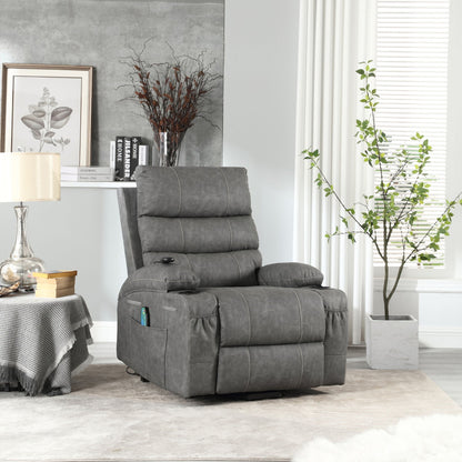 Large Size Electric Power Lift Recliner Chair Sofa With 8 Point Vibration Massage And Lumbar Heat Home Essentials