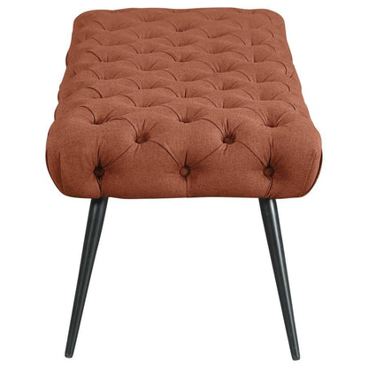 Ella - Upholstered Tufted Bench Metal Legs Coaster Fine Furniture