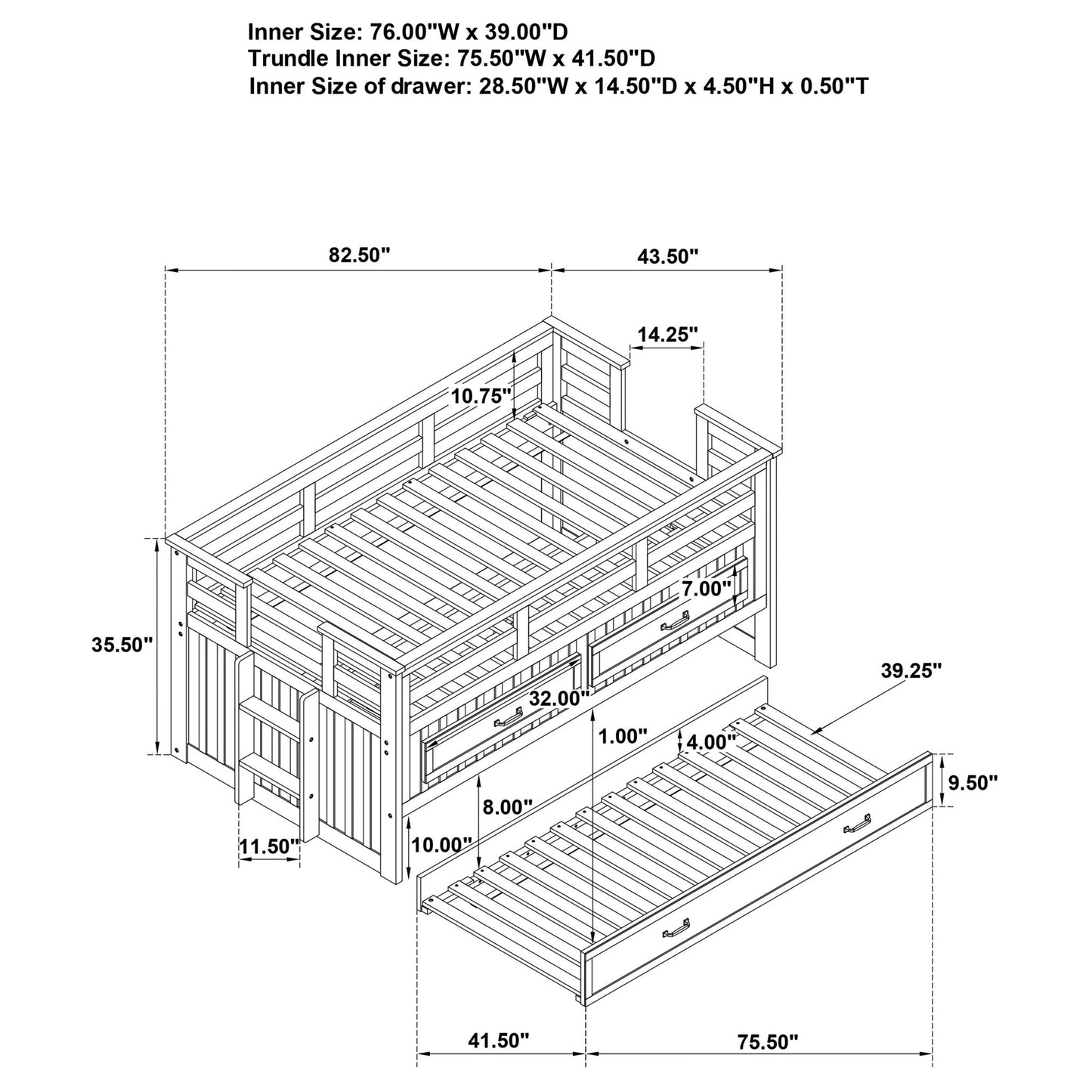 Starboard - Captain's Bed With Trundle Furniture Max