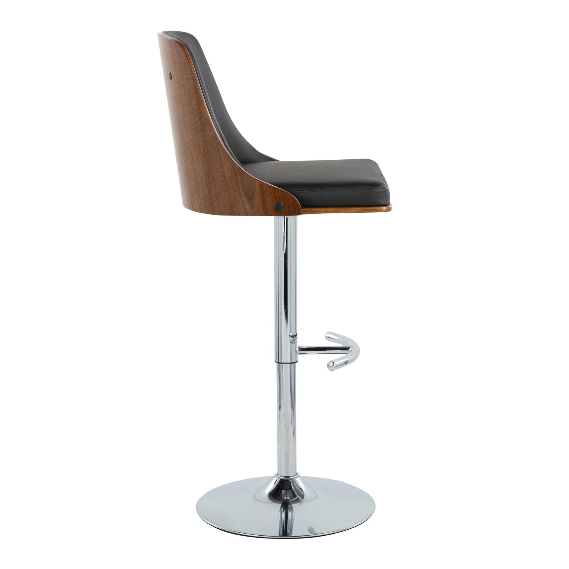 Gianna - Mid Century Modern Adjustable Barstool With Swivel With Rounded T Footrest (Set of 2) Lumi Source