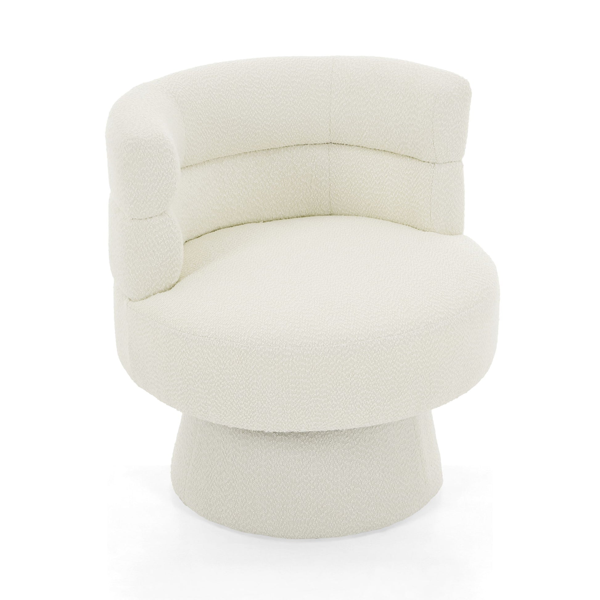 Swivel Accent Chair, 360° Rotating Design With Ergonomic Support For Living Room, Bedroom & Home Office - Cream White Noble House