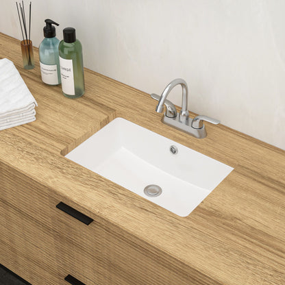 Modern Ceramic Rectangular Undermount Bathroom Sink With Overflow Daily Nest