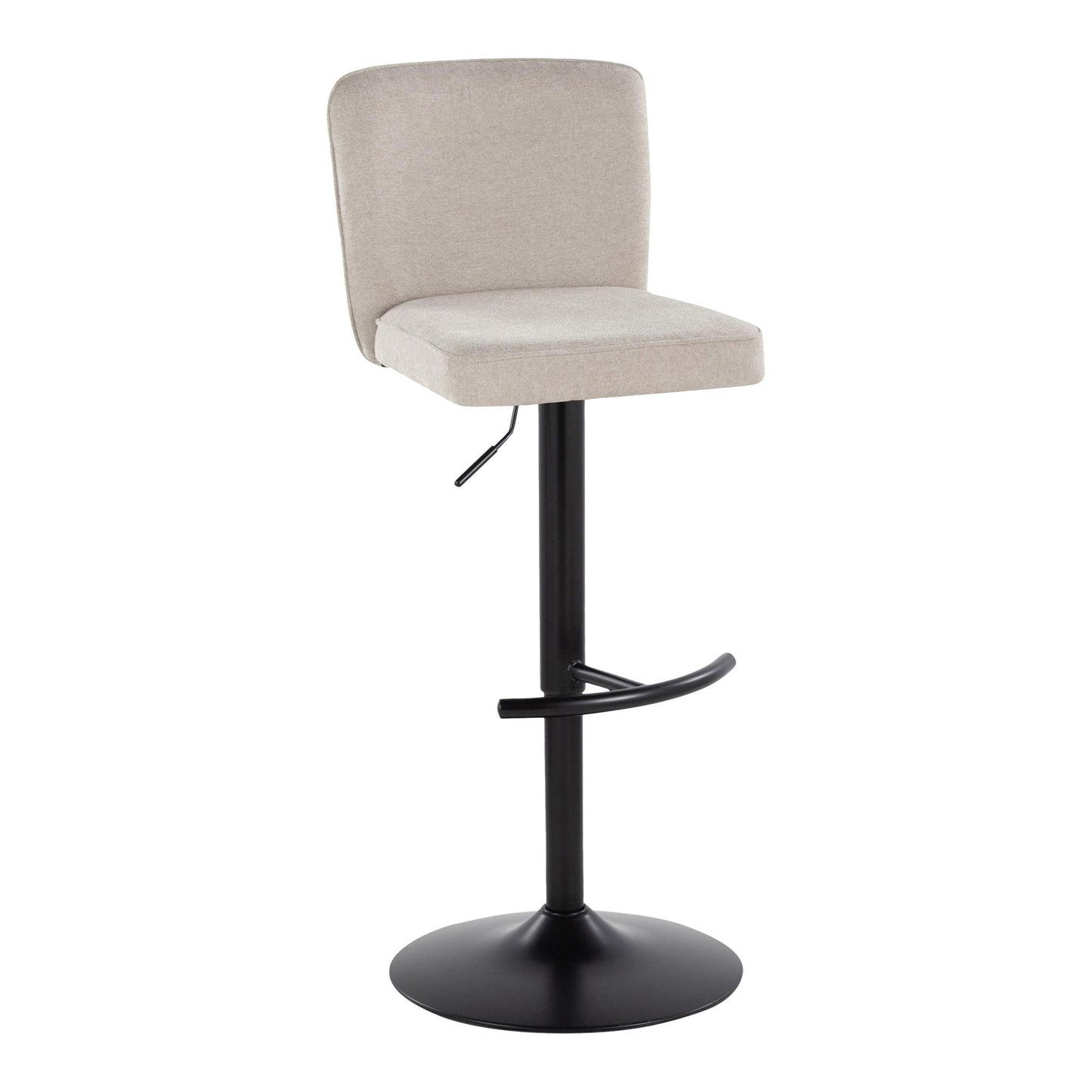 Henry - Contemporary Adjustable Barstool & Swivel With Rounded T Footrest (Set of 2) Lumi Source