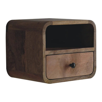 Curved Upper Slot Floating Nightstand Artisan Furniture