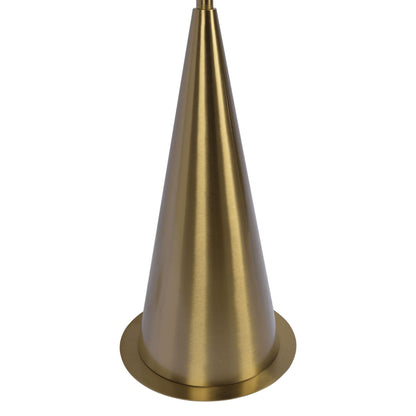 Lisbon - Floor Lamp With On / Off Switch Coned Base Hanging Shade - Antique Brass / White Ashcroft Furniture