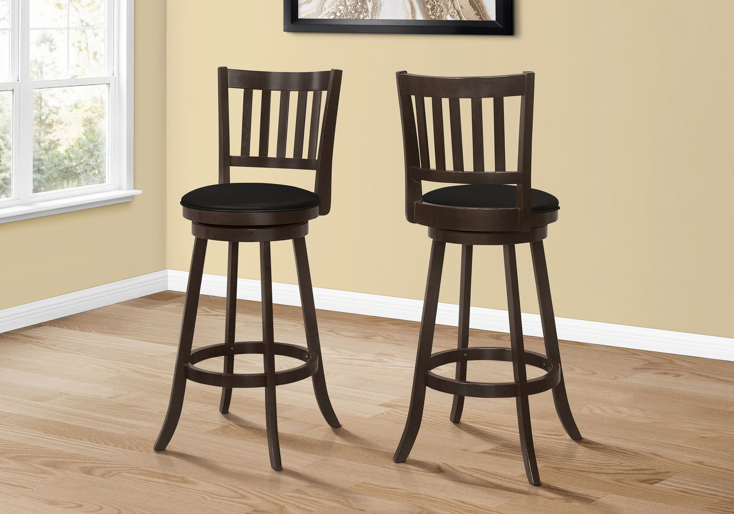 Swivel Stool Bar Height, Transitional Stylish Design (Set of 2) 8th Street