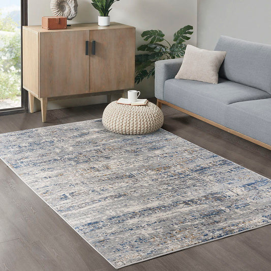 Harley - 5' X 7' Abstract Area Rug - Blue / Cream