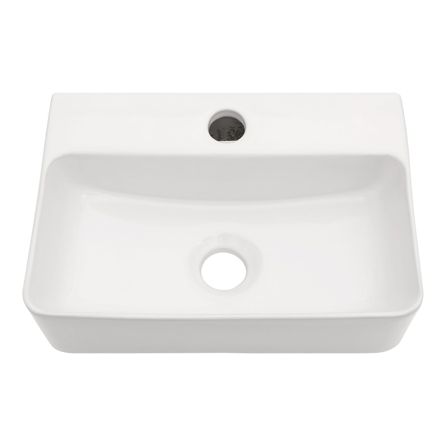 Ceramic Rectangle Wall Mount Bathroom Sink With Single Faucet Hole Daily Nest