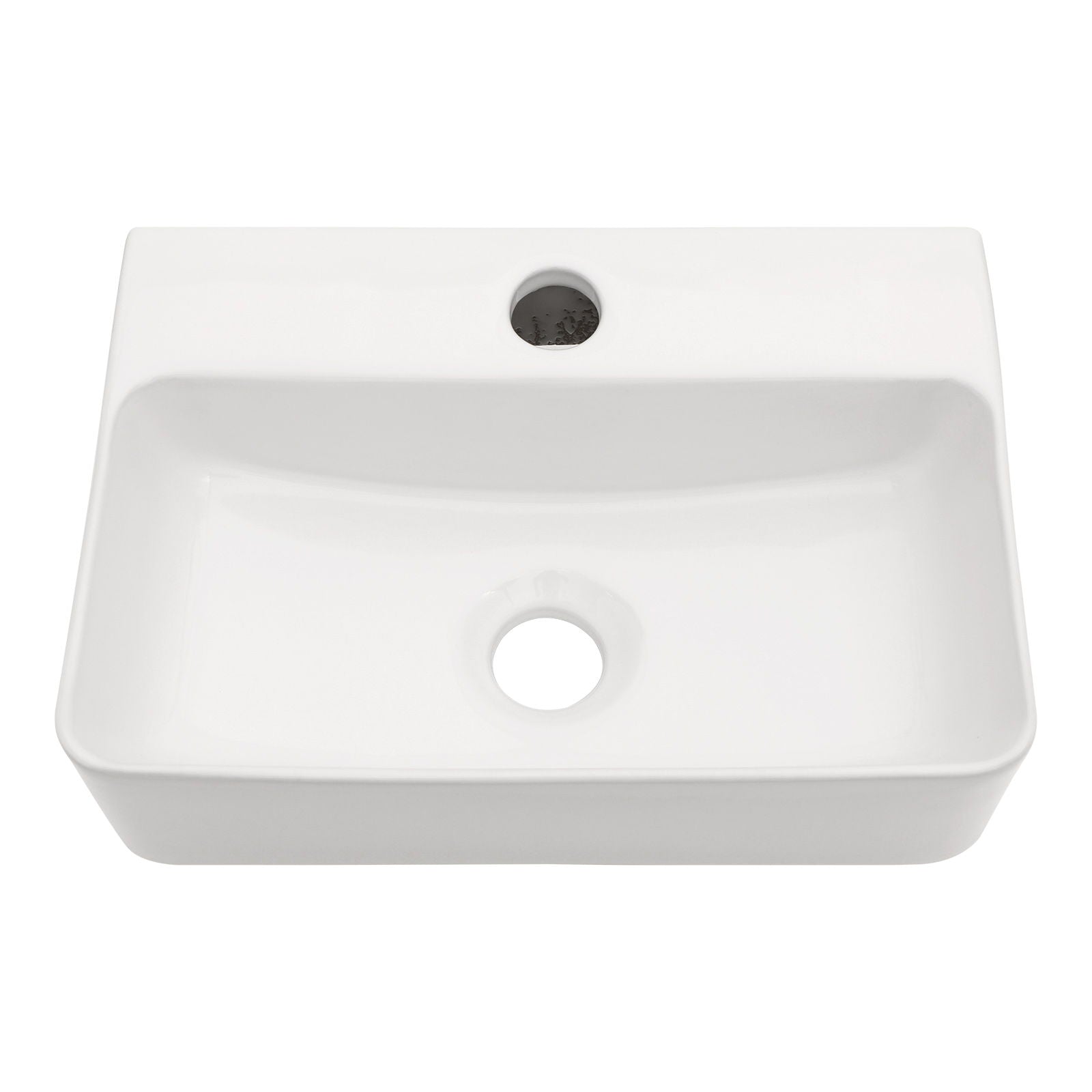 Ceramic Rectangle Wall Mount Bathroom Sink With Single Faucet Hole Daily Nest