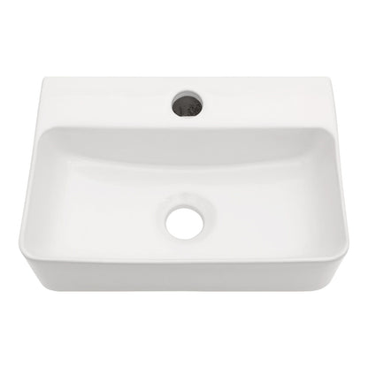 Ceramic Rectangle Wall Mount Bathroom Sink With Single Faucet Hole Daily Nest