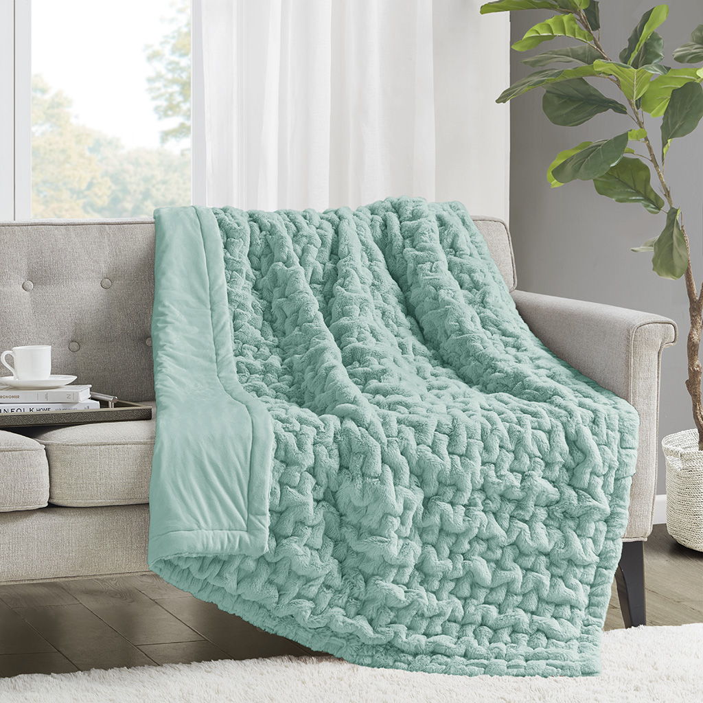 Ruched Throw - Aqua Madison Park