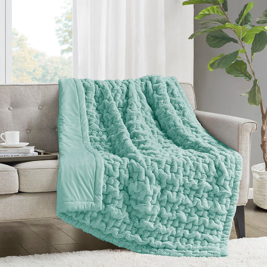 Ruched Throw - Aqua Madison Park