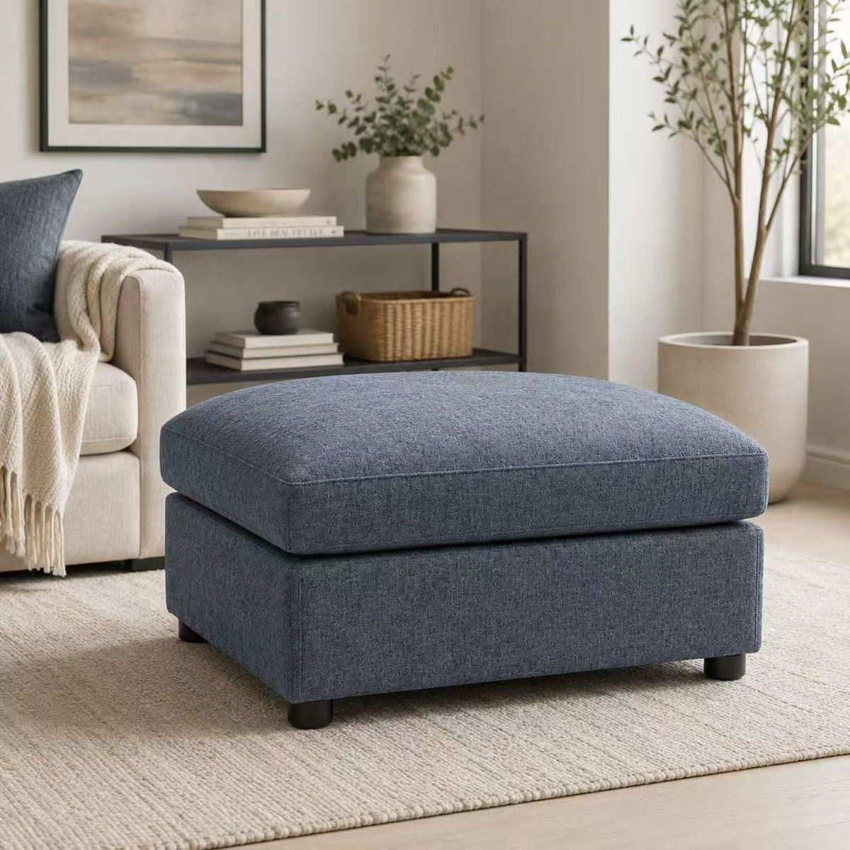 Ottoman With Durable Upholstery For Versatile Use Home Essentials