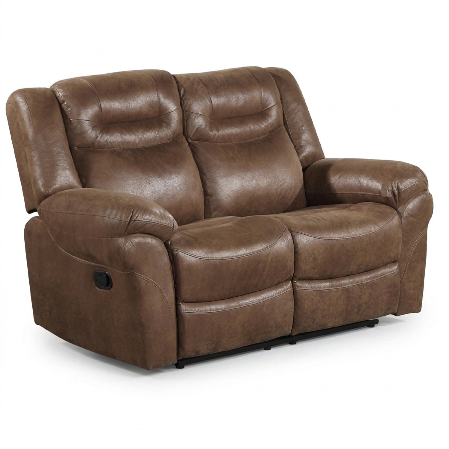 1 Piece Power Reclining Loveseat With USB Port, Fully Upholstered Pillow Arms And Headrest - Brown Home Essentials