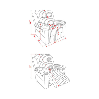 Bruni - Glider Recliner With Manual Recline Global Furniture USA