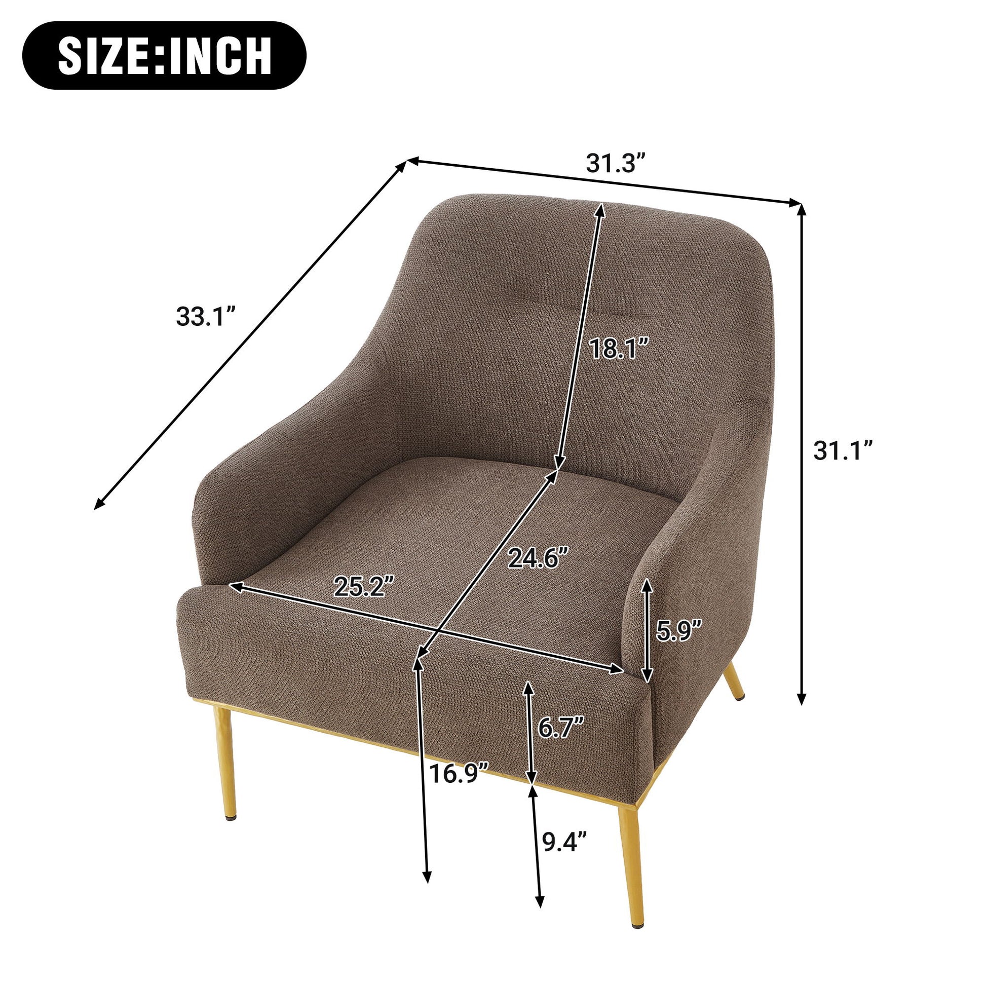 Modern Elegance Accent Chair With Curved Backrest Noble House