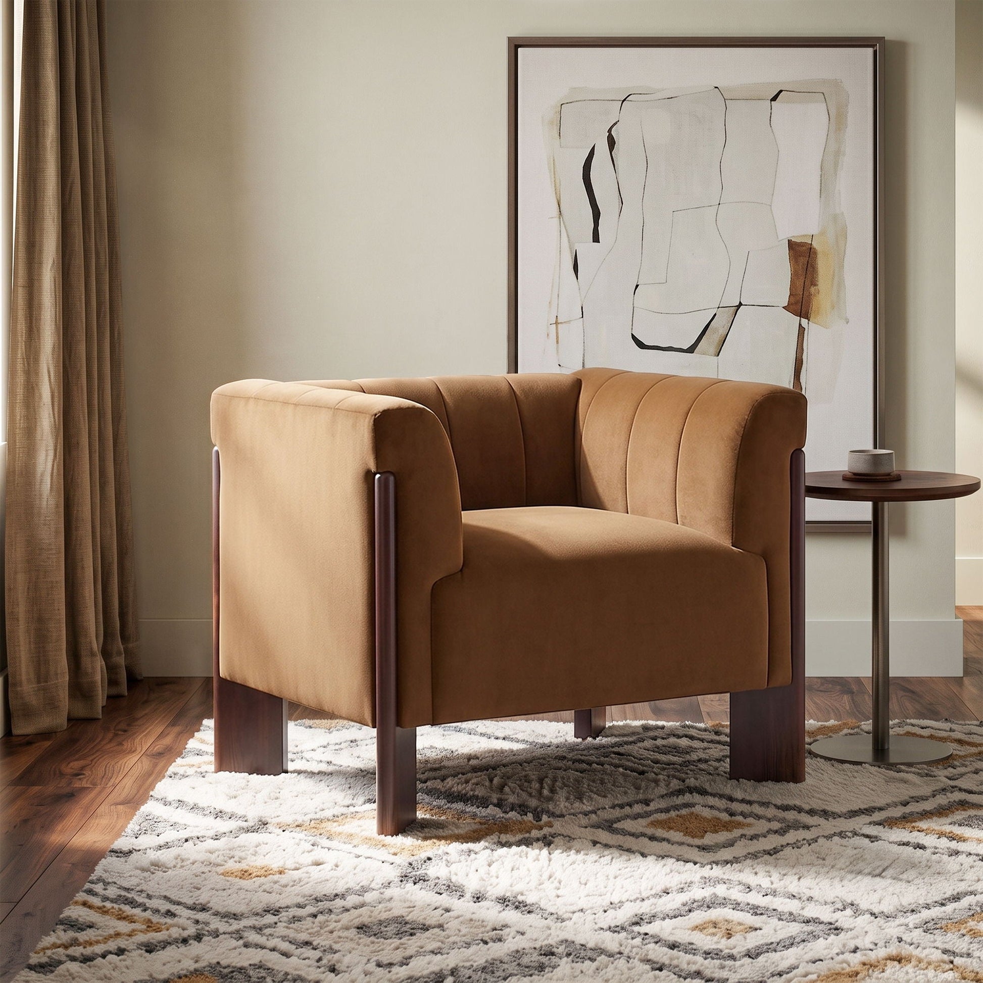 Accent Chair With Tight Back For Living Room Noble House