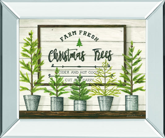 Farm Fresh Christmas Trees By Diane Weaver - Mirror Framed Print Wall Art - Green