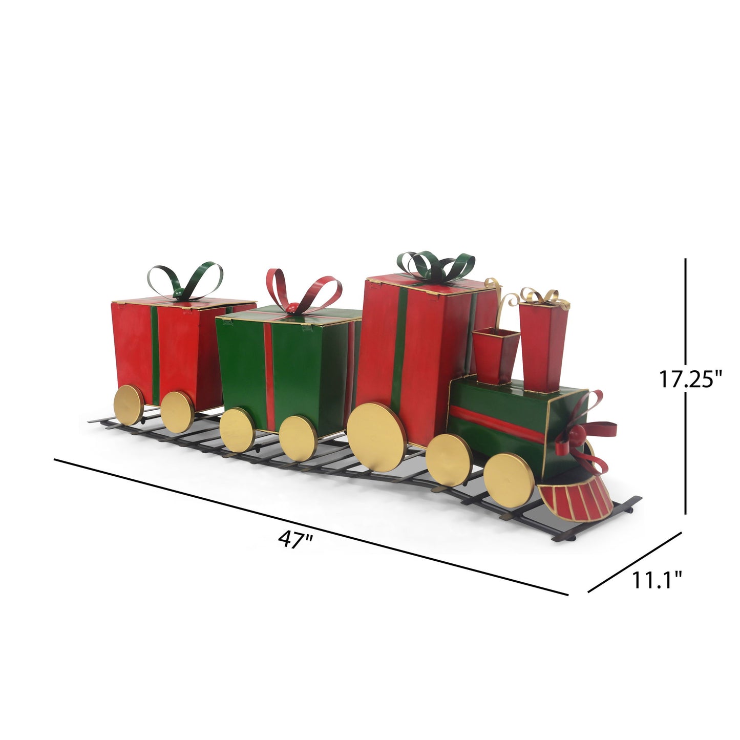Festive Train Decor With Gift Shaped Carriages - Red Noble House