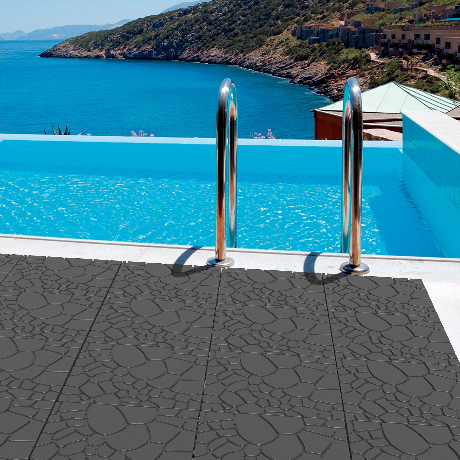 Stone Texture Patio Deck Tiles, Diy Module Interlocking Decking Floor Tiles Daily Nest