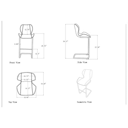 Charlotte - 4 Piece Bar Stool Set With Bucket Seats Global Furniture USA