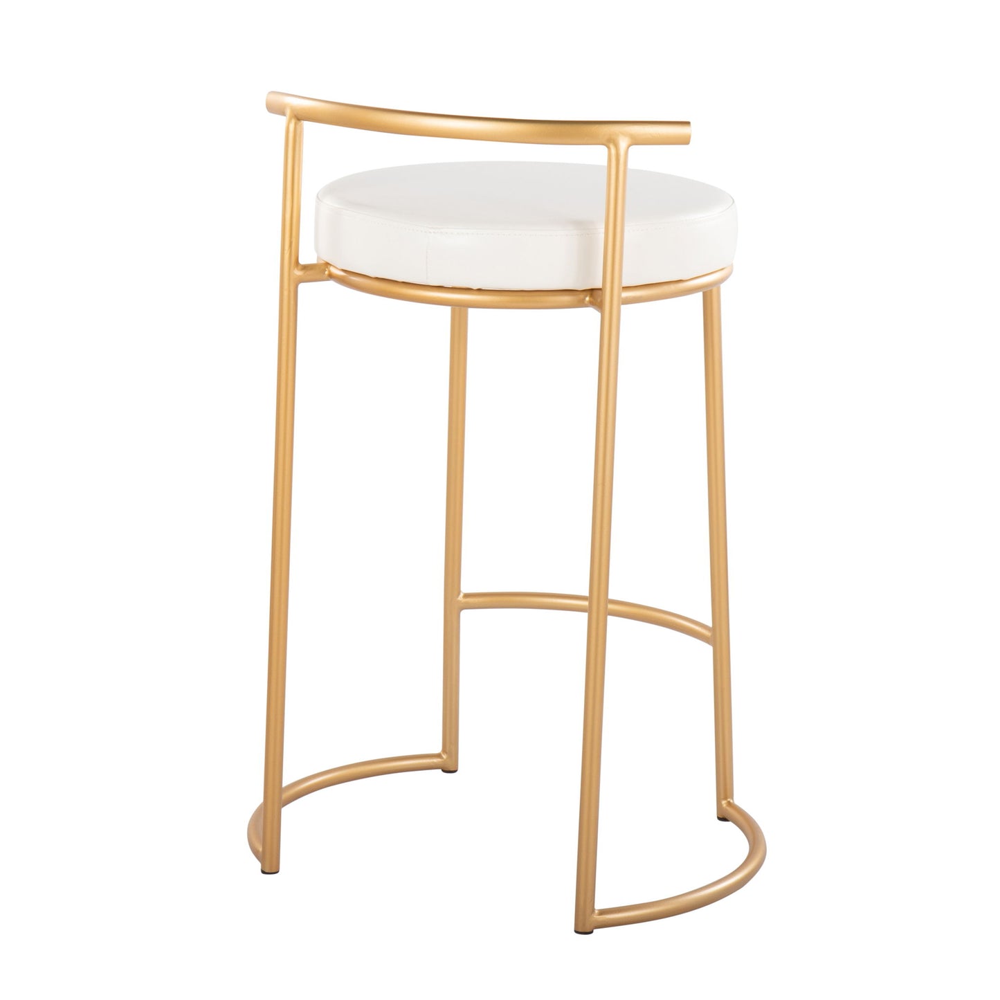 Fuji - Round Contemporary Fixed Height Counter Stool (Set of 2) Lumi Source