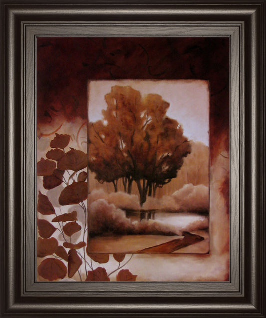 Fall Vignette I By Carol Robinson - Framed Print Wall Art - Dark Brown