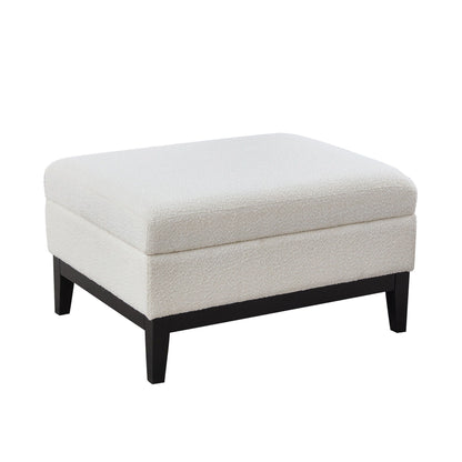 Upholstered Storage Ottoman With Reversible Lid Coffee Table With Rubberwood Legs Home Essentials