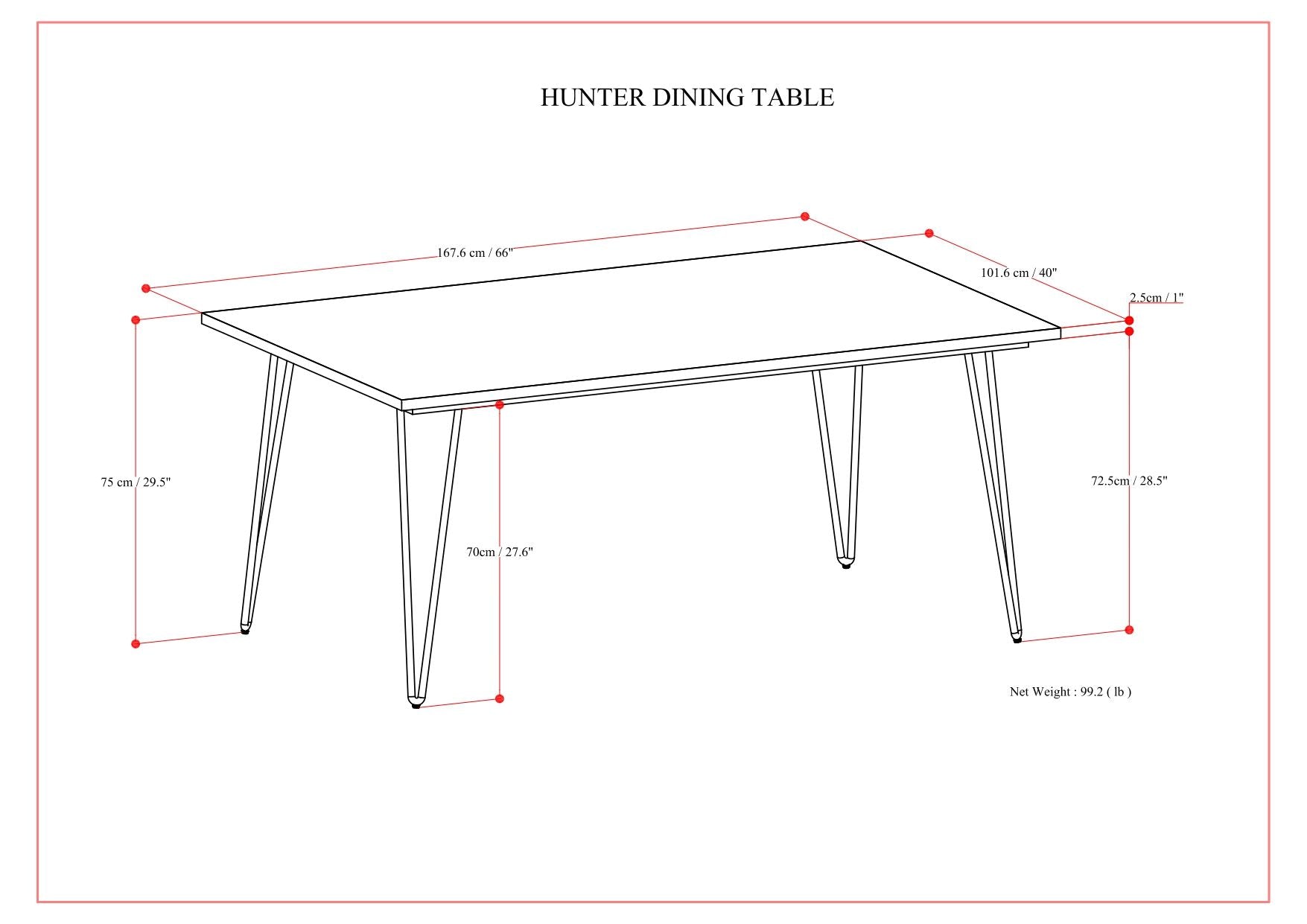 Hunter - Square Tabletop Dining Table Simpli-Home