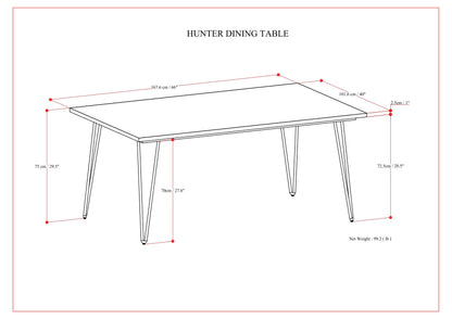 Hunter - Square Tabletop Dining Table Simpli-Home