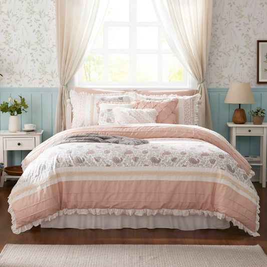 Dawn - Queen - 9 Piece Comforter Set - Blush Madison Park