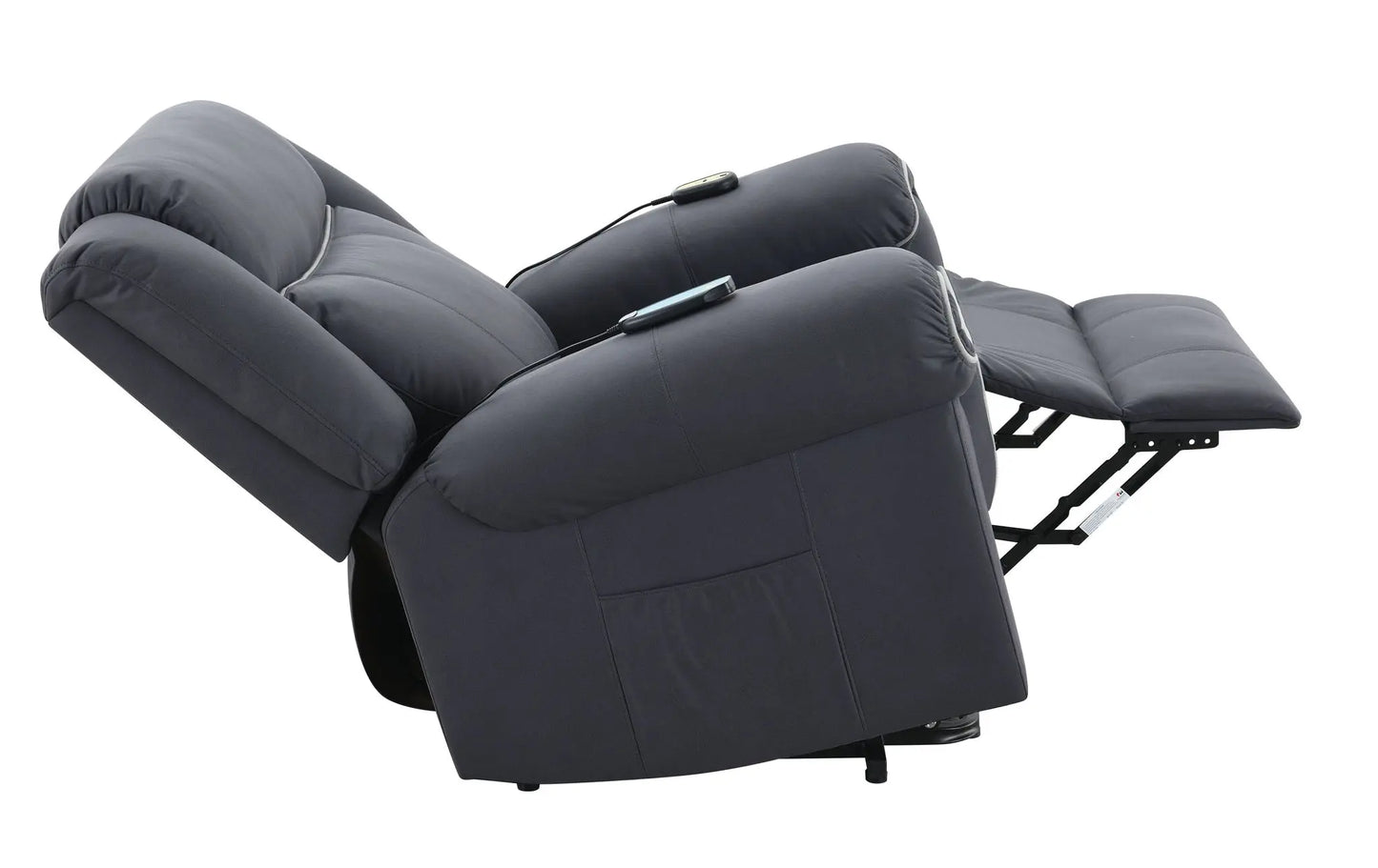 Domana - Polished Microfiber Power Nirion Recliner With Lift Heating Massage Chair - Dark Blue Acme