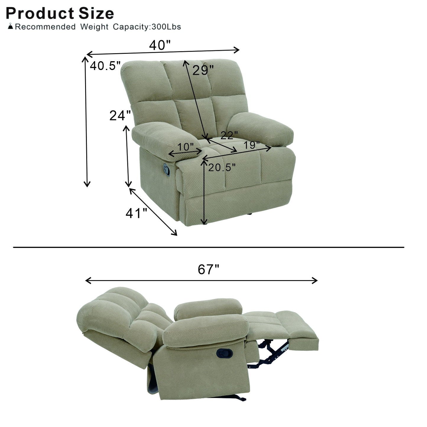 Manual Rocker Recliner Chair Home Essentials