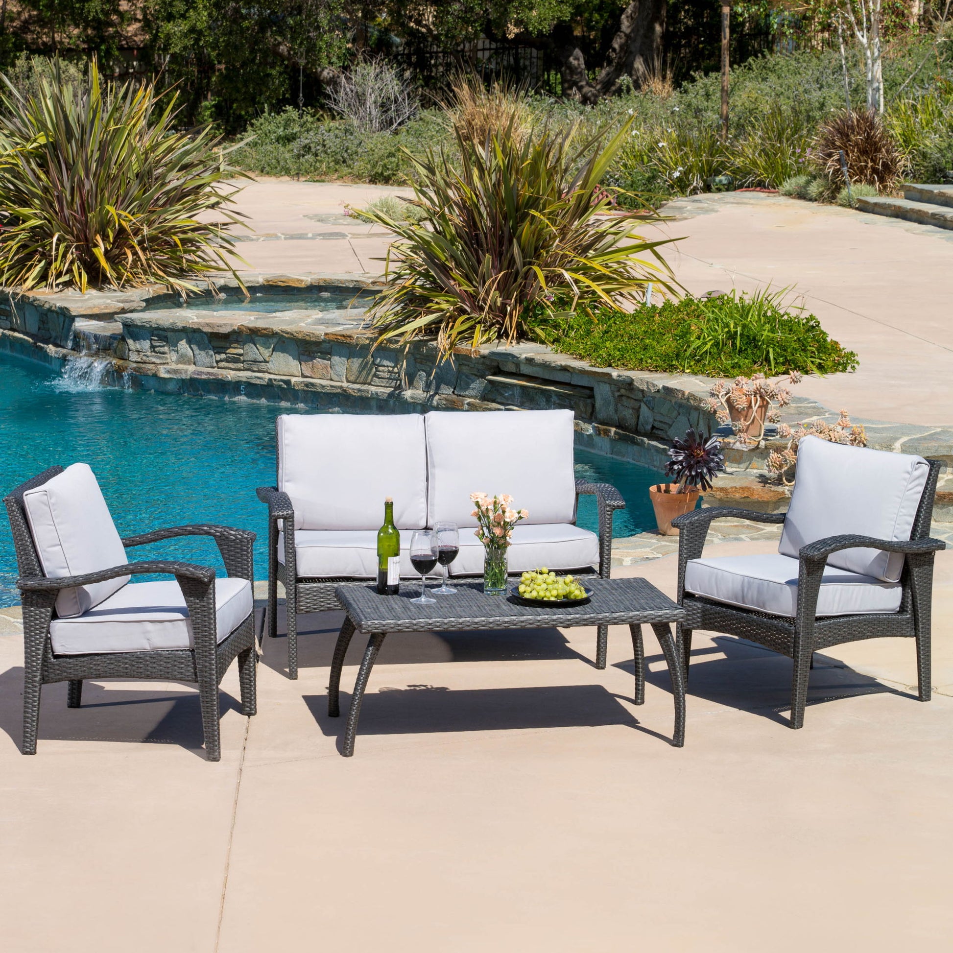Honolulu - Wicker Set Outdoor Seating Noble House